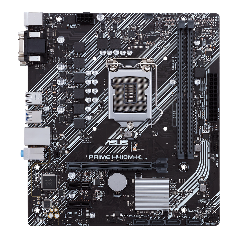 ASUS PRIME H410M-K 2DDR4 MOTHERBOARD (DB15, DVI) W/ COM PORT HEADER