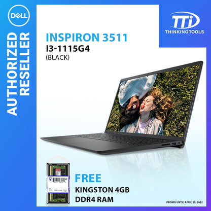 DELL INSPIRON 3511 INTEL CORE I3-1115G4/4GB/256GB NVME/15.6/W10H/OFC19HS/2YR (BLK)