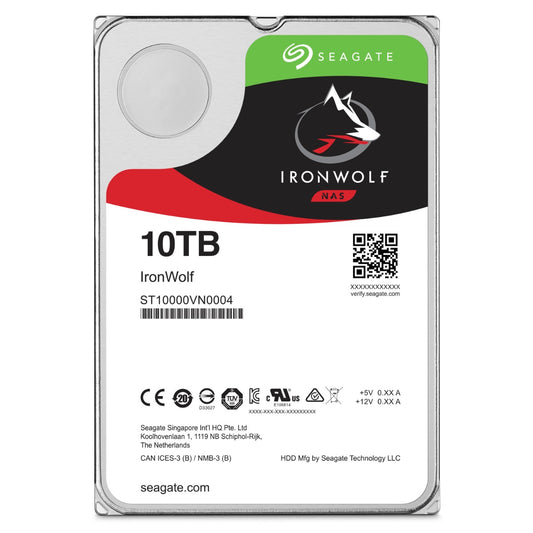 SEAGATE 10TB IRONWOLF 7200RPM SATA 6GB/S (ST10000VN0008) 256MB