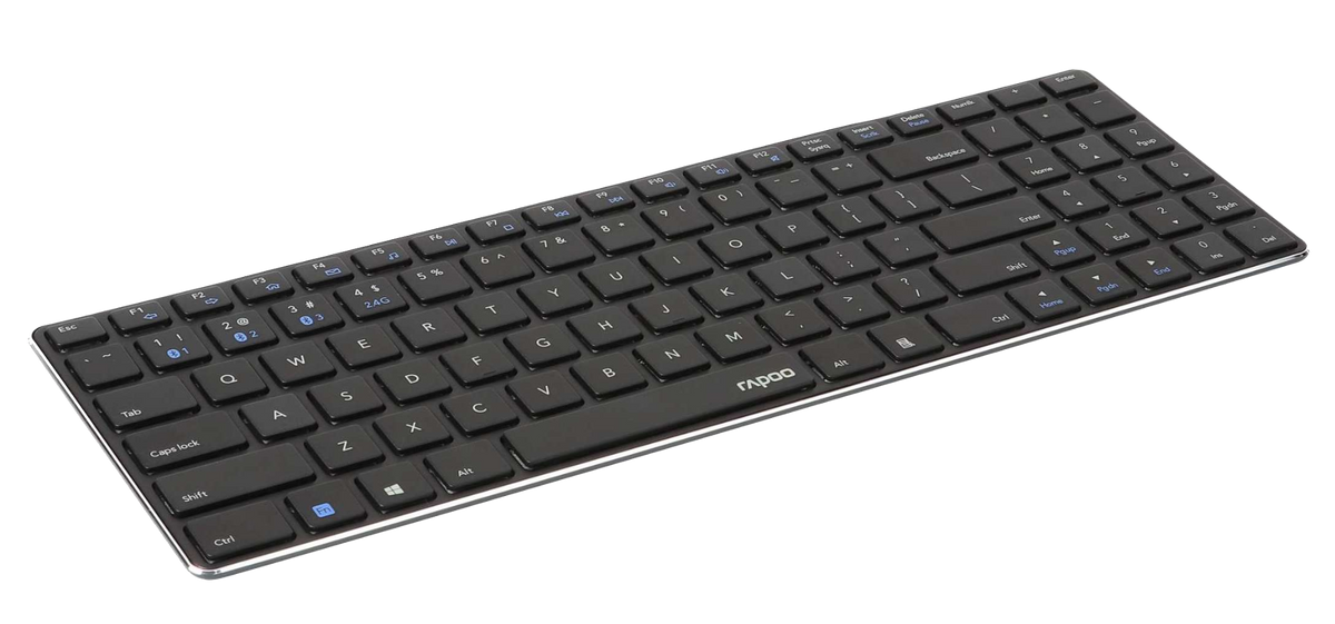 RAPOO E9100M BLUETOOTH/WIRELESS 2.4GHZ MULTI-DEVICE ULTRA-SLIM KEYBOARD 	(BLACK)