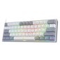 REDRAGON FIZZ RGB WIRED 60% MECHANICAL GAMING KEYBOARD (RED SWITCH/SWAPPBL) WHITE GRAY