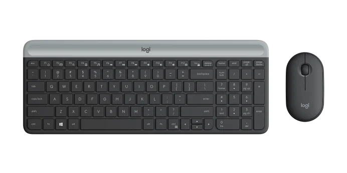 LOGITECH SLIM WIRELESS KEYBOARD + MOUSE MK470 (GRAPHITE)