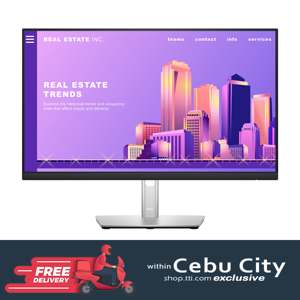 DELL P2422H 24" FHD LED IPS MONITOR (HDMI, DP, VGA, USB)
