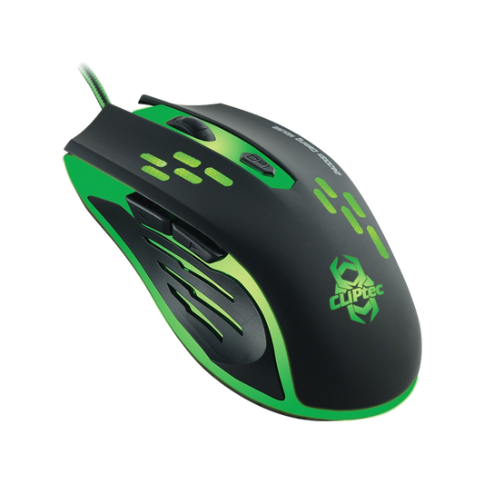CLIPTEC SAURIS 2400DPI ILLUMINATED GAMING MOUSE (GREEN)