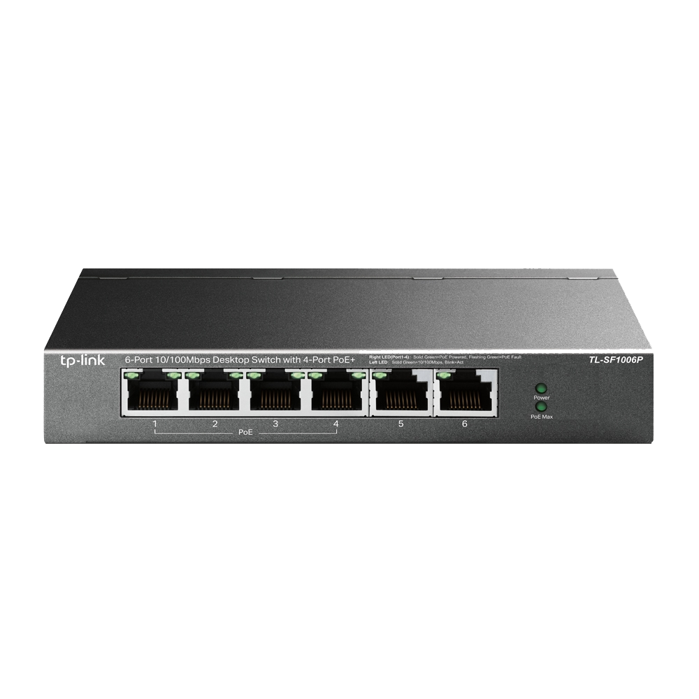 TPLINK SF1006P 6PORT 10/100 DESKTOP SWITCH WITH 4PORT POE+