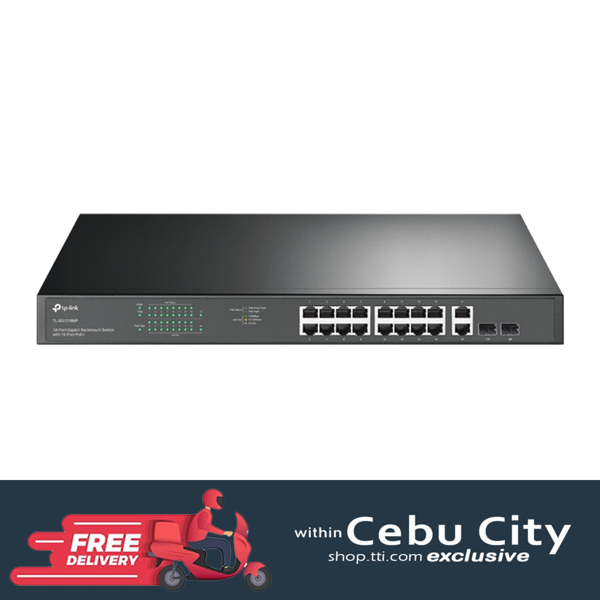 TPLINK SG1218MP 18PORT GIGABIT RACKMOUNT SWITCH WITH 16PORT POE+