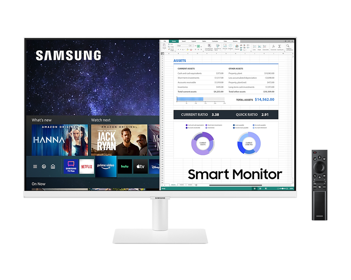 SAMSUNG LS27AM501NEXXP 27" FHD LED SMART MONITOR W/ SPKR WLMNT (2XHDMI) WHITE