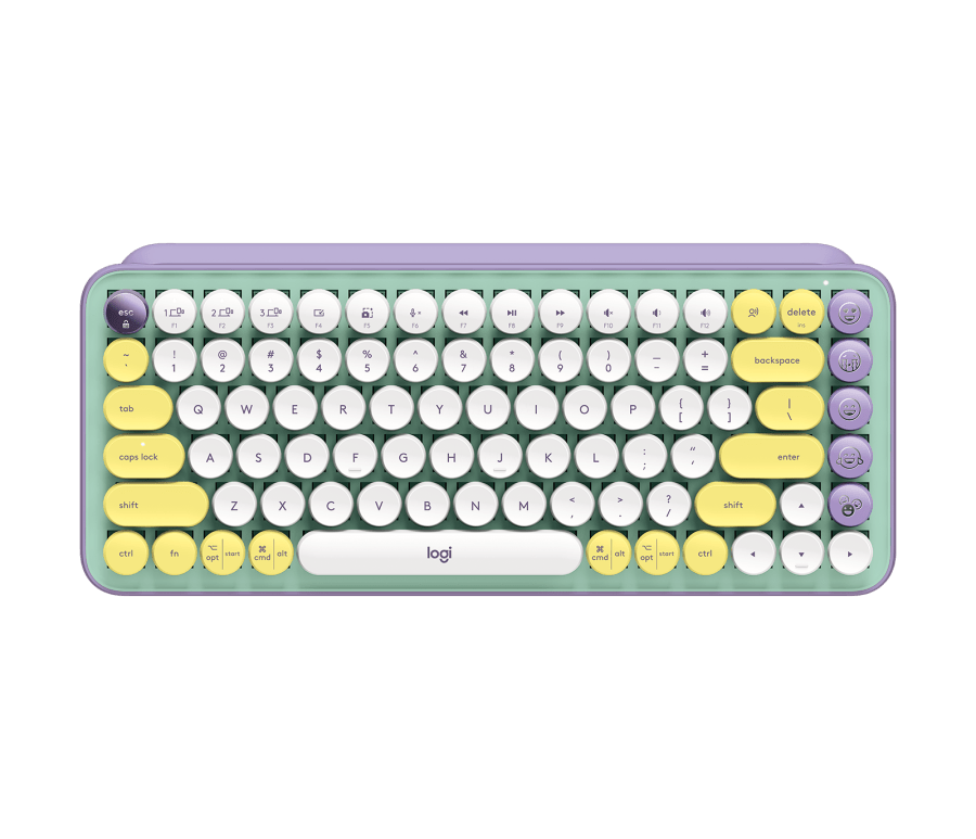 LOGITECH POP KEYS WIRELESS MECHANICAL KEYBOARD DAYDREAM (MINT, LILAC, YELLOW)