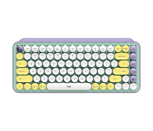 LOGITECH POP KEYS WIRELESS MECHANICAL KEYBOARD DAYDREAM (MINT, LILAC, YELLOW)