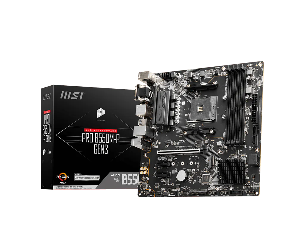 MSI PRO B550M-P GEN3 4DDR4 M.2 MOTHERBOARD (DB15, DVI, HDMI)