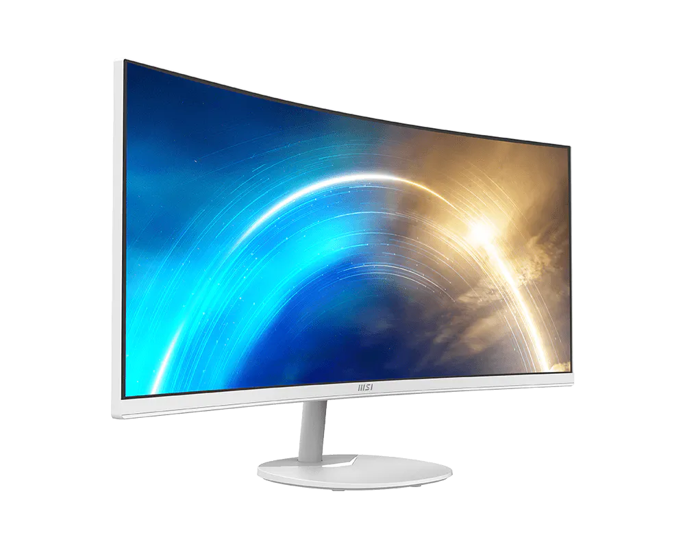 MSI PRO MP341CQW 34" ULTRA WIDE QHD LED CURVED MONITOR 100HZ W/ SPKR WLMNT (DP, 2XHDMI) WHITE