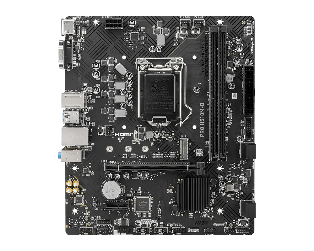 MSI PRO H510M-B 2DDR4 M.2 MOTHERBOARD (DB15, HDMI)