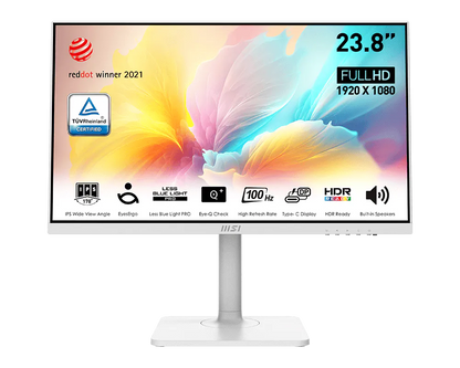 MSI MODERN MD2412PW 23.8" FHD LED IPS MONITOR 100HZ WLMNT (HDMI, USB-C) WHITE