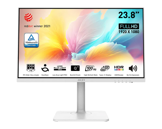 MSI MODERN MD2412PW 23.8" FHD LED IPS MONITOR 100HZ WLMNT (HDMI, USB-C) WHITE