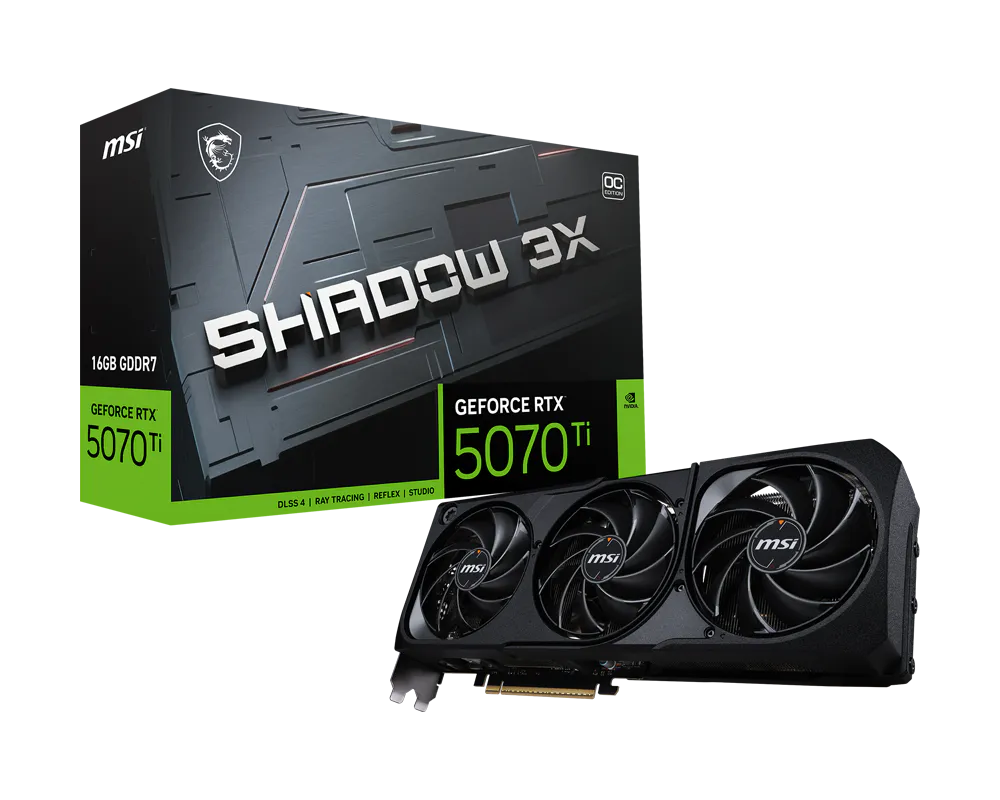 MSI RTX 5070TI 16GB 256BIT GDDR7 SHADOW 3X OC (HDMI, 3XDP)