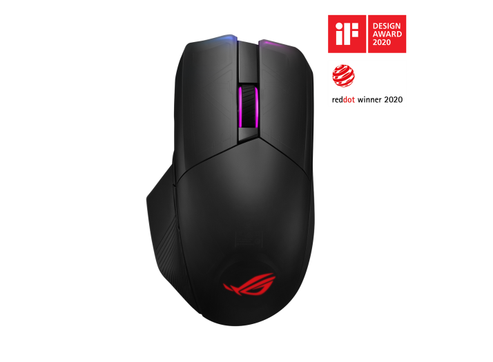 ASUS ROG CHAKRAM QI WIRED/WIRELESS/BLUETOOTH RGB GAMING MOUSE