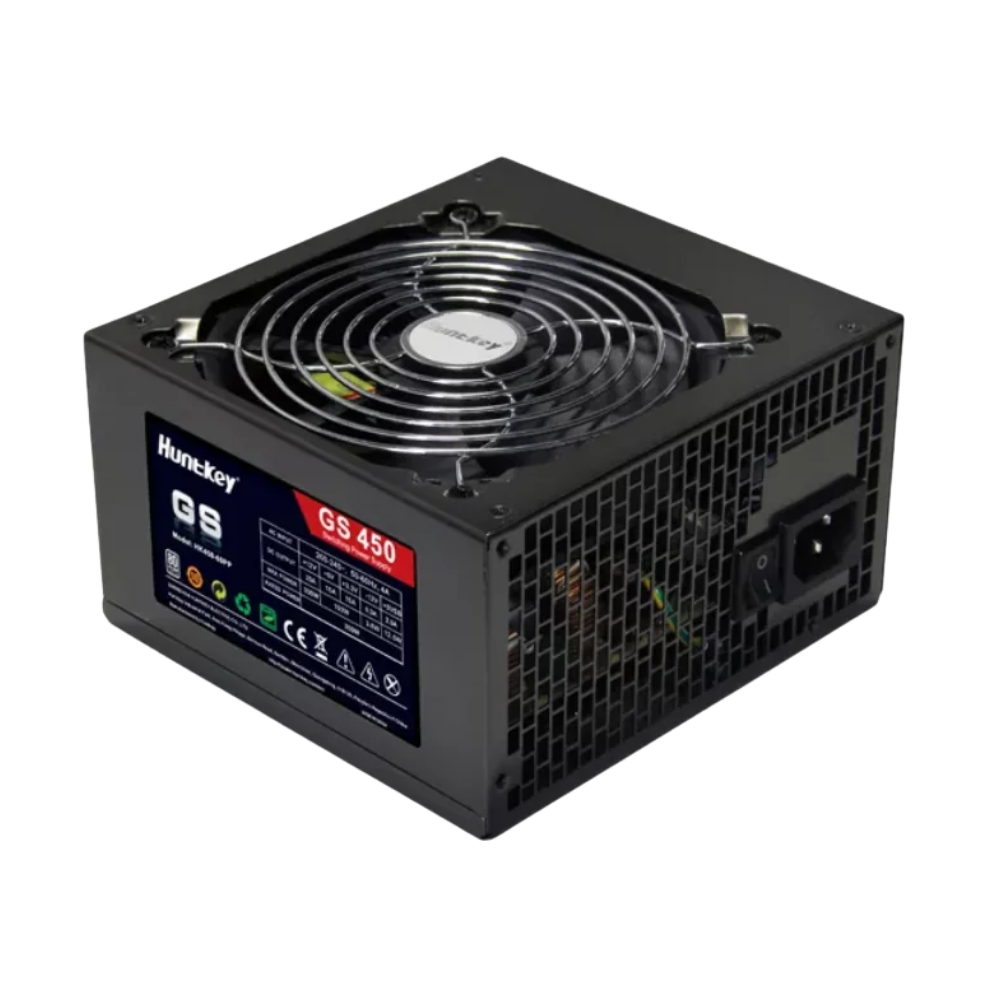 HUNTKEY GS450 350W, 120MM FAN, ACTIVE PFC, 80-PLUS CERTIFIED PSU