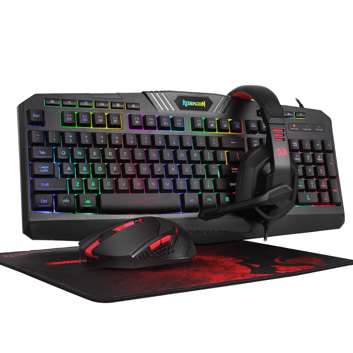 REDRAGON S101-BA-2 GAMING SET (MEMBRANE RGB KB+MOUSE+HEADSET+MOUSE PAD)