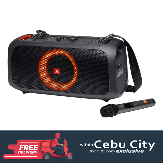 JBL PARTYBOX ON-THE-GO PORTABLE BLUETOOTH SPEAKER W/ WIRELESS MIC (BLACK)