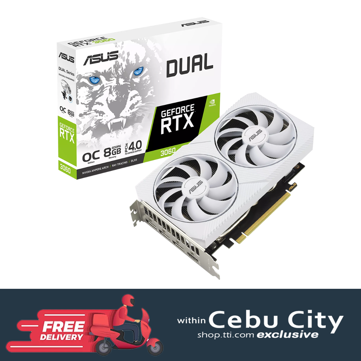 ASUS RTX 3060 8GB 128BIT GDDR6 DUAL-O8G-WHITE (HDMI, 3XDP)