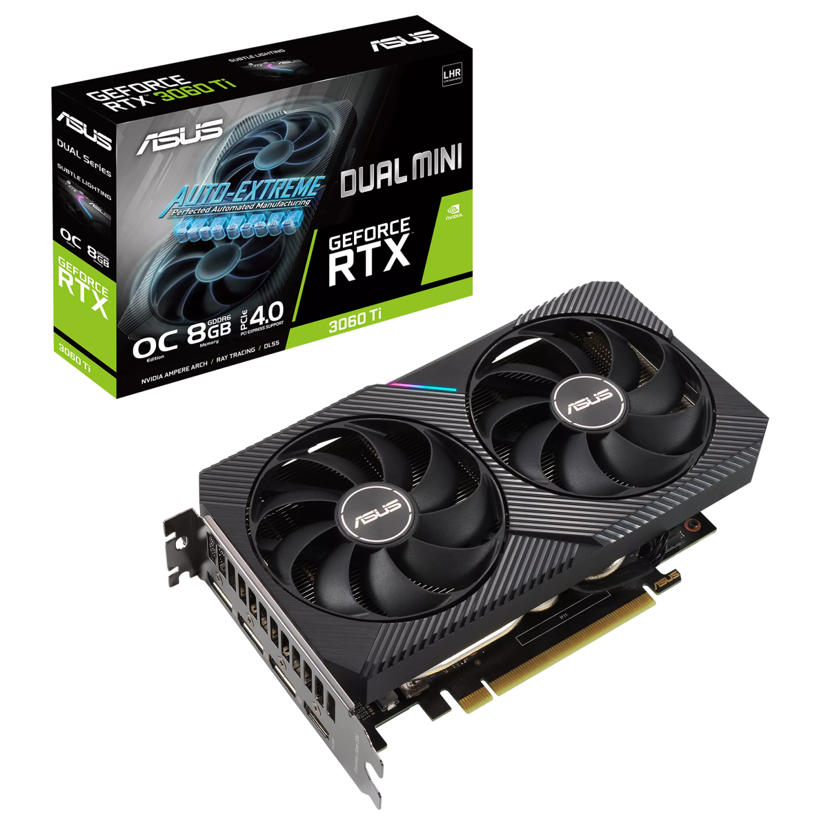 ASUS RTX 3060TI 8G 256BIT GDDR6 DUAL-O8G-MINI-V2 (HDMI, 3XDP) - LHR