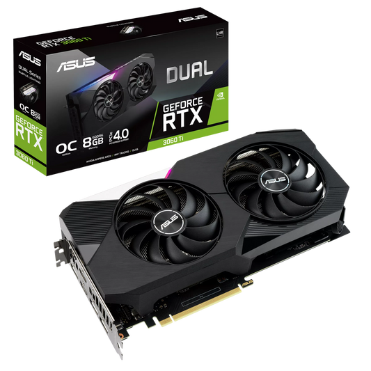 ASUS RTX 3060TI 8G 256BIT GDDR6 DUAL-O8G-V2 (2XHDMI, 3XDP) - LHR