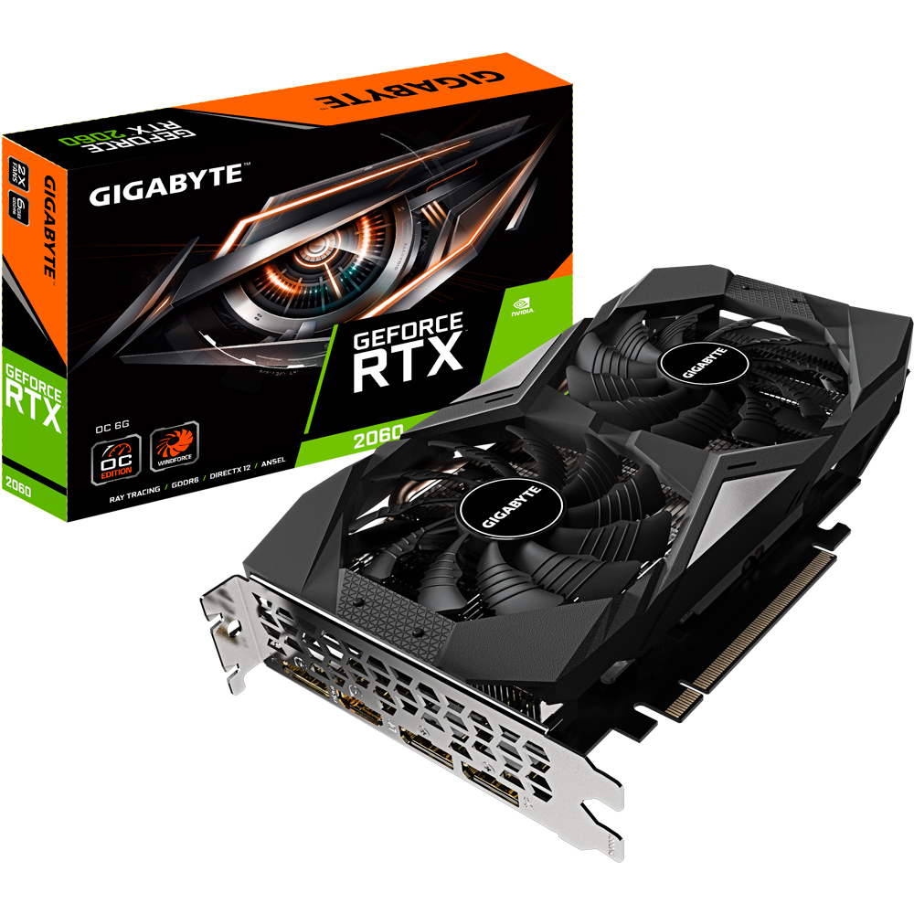 GIGABYTE NVIDIA GEFORCE RTX 2060 6144MB 192BIT GDDR6 OC (HDMI, 3XDP) OC-6GD