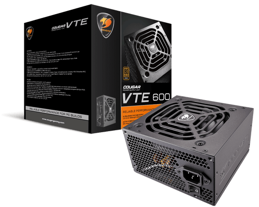 COUGAR VTE600 600W, 120MM FAN, ACTIVE PFC, 80-PLUS BRONZE