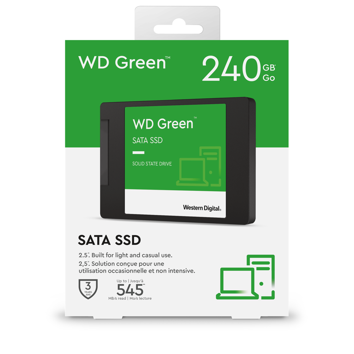 WESTERN DIGITAL 240GB GREEN SSD 3D NAND (WDS240G2G0A) 2.5" 7MM SATA 6GB/S