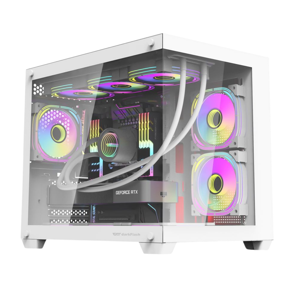 DARKFLASH C285MP MICRO ATX CASE W/ TEMPERED GLASS PANORAMIC SIDE