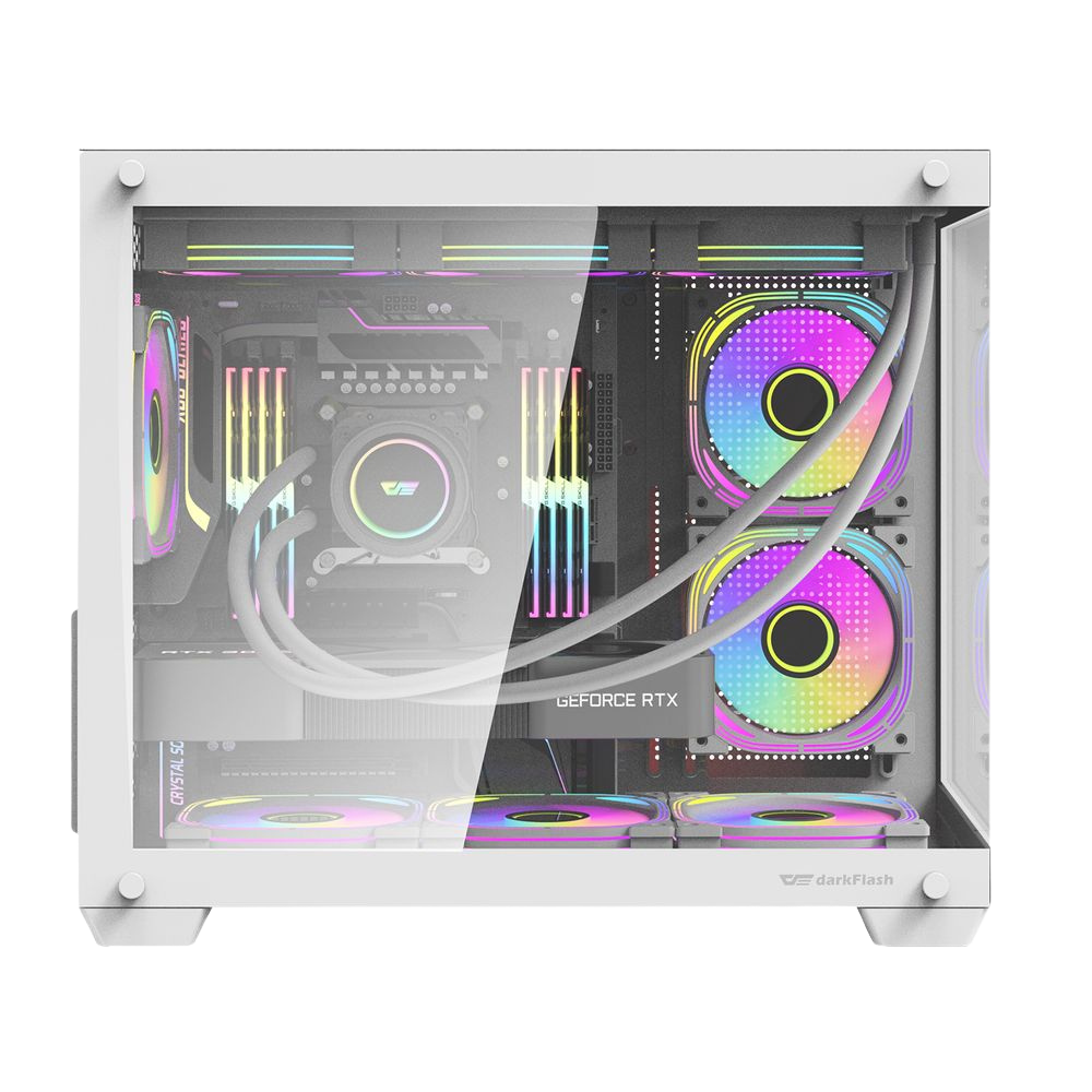 DARKFLASH C285MP MICRO ATX CASE W/ TEMPERED GLASS PANORAMIC SIDE