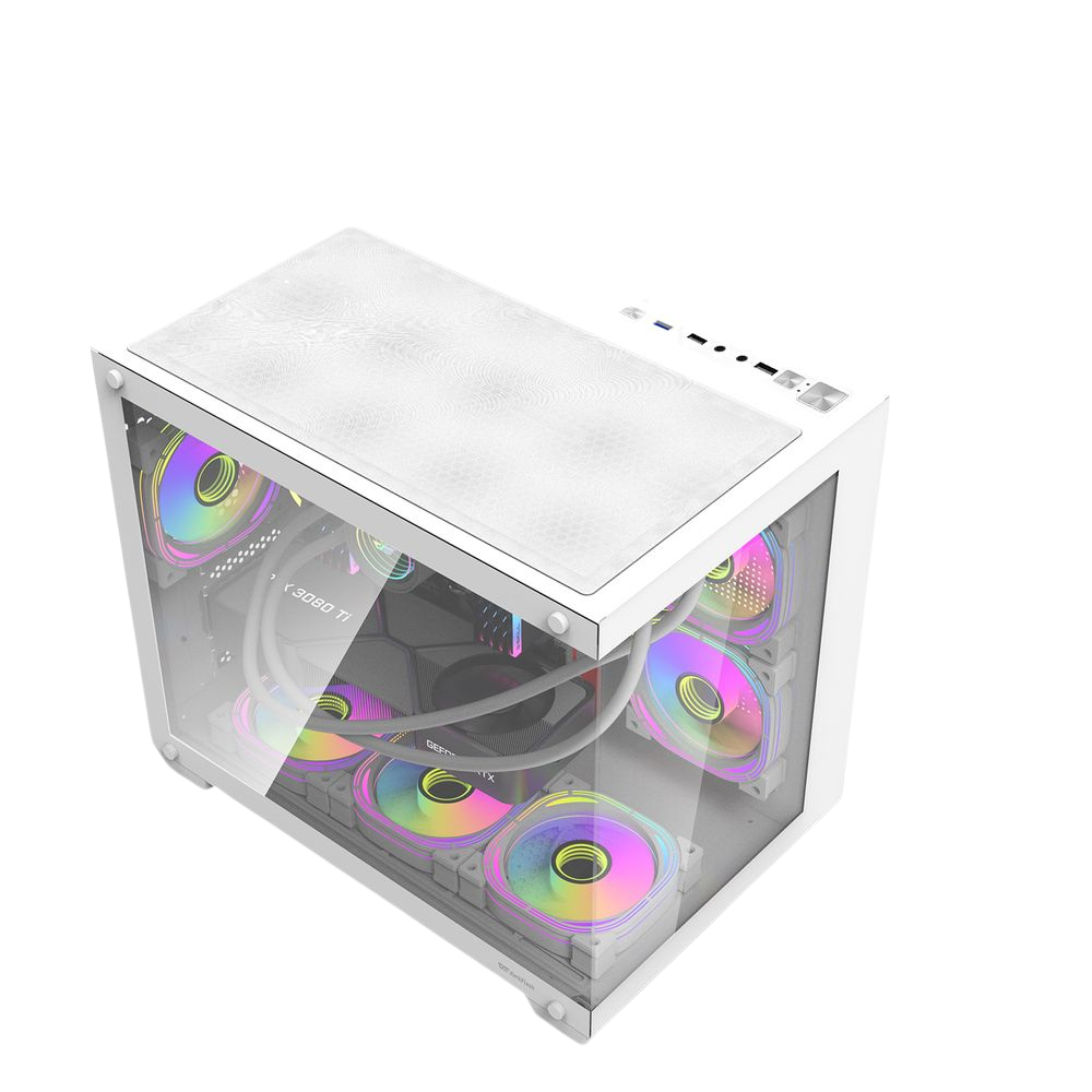 DARKFLASH C285MP MICRO ATX CASE W/ TEMPERED GLASS PANORAMIC SIDE