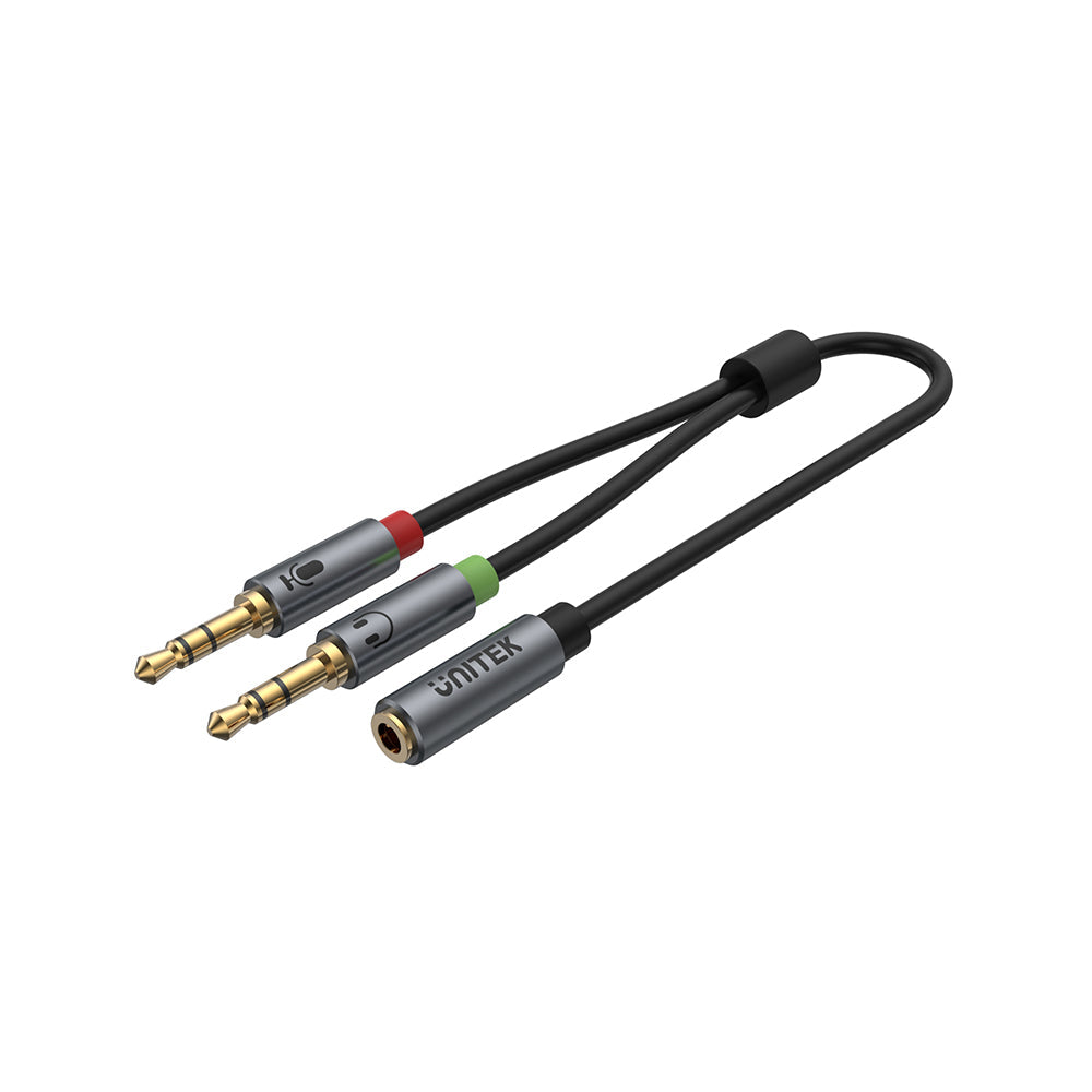 UNITEK Y-C957ABK DUAL 3.5MM (M) TO 3.5MM (F) HEADSET ADAPTER