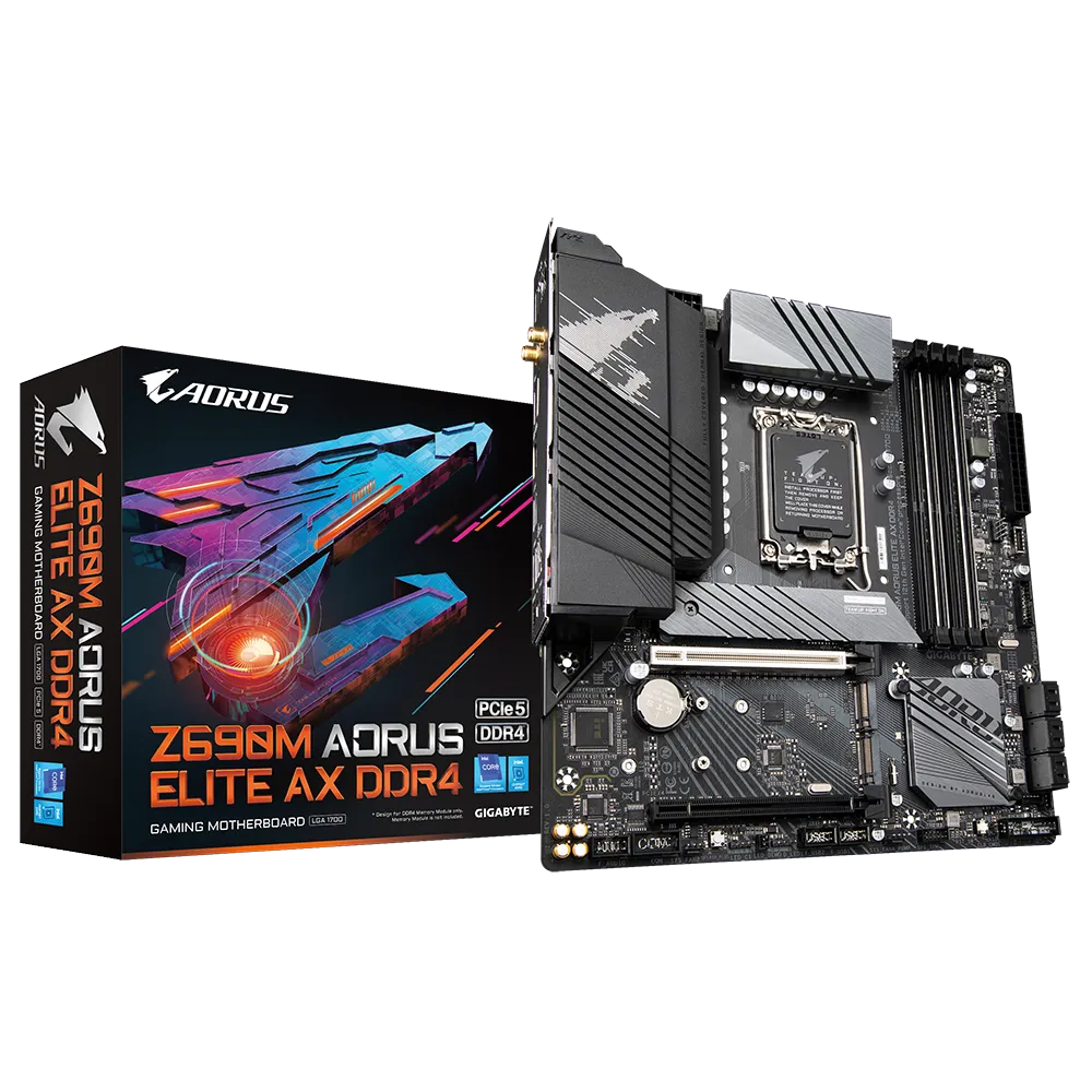 GIGABYTE Z690M AORUS ELITE AX 4DDR4 3XM.2 MOTHERBOARD (HDMI, DP) WIFI+BT
