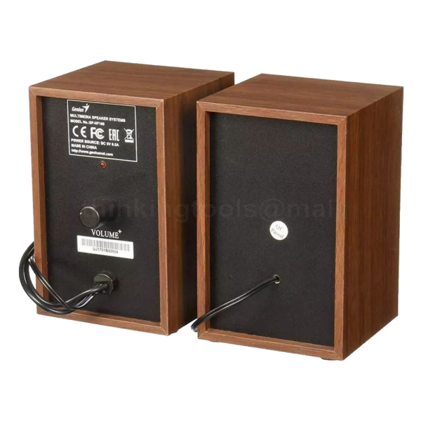 GENIUS SP-HF180 USB POWERED WOODEN STEREO SPEAKER W/ JACK (BROWN)