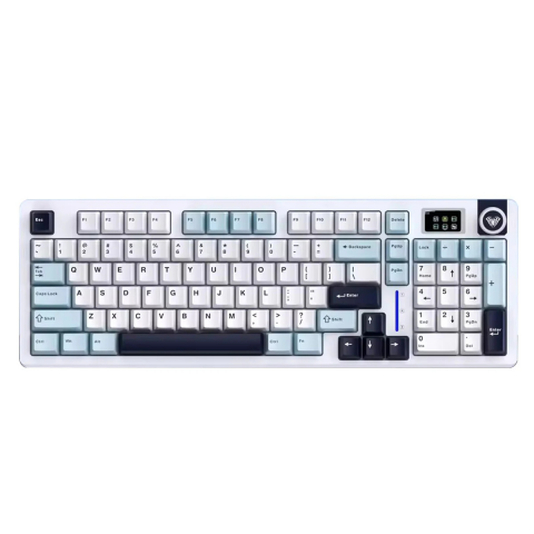 AULA S98 PRO TRI-MODE HOT-SWAPPABLE RGB RECHARGEABLE MECHANICAL WIRELESS KEYBOARD (GLACIER BLUE)