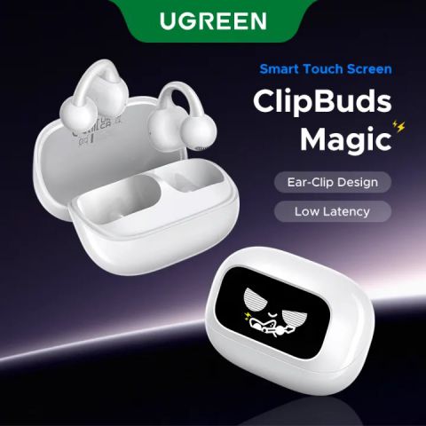 UGREEN CLIPBUDS MAGIC TRUE WIRELESS EARBUDS (WHITE)