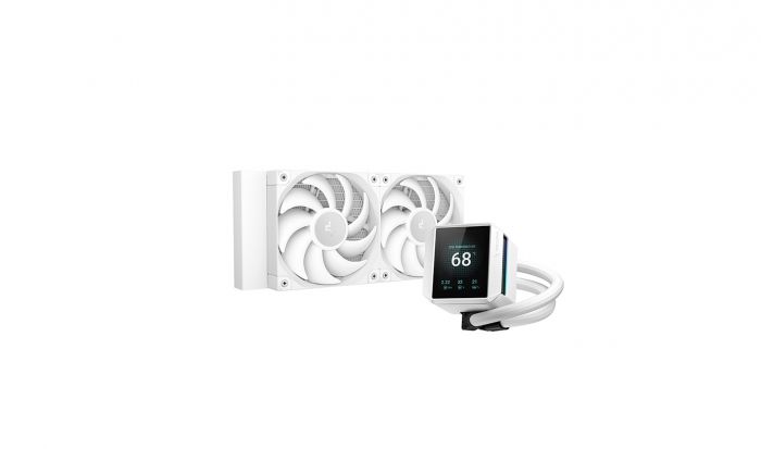 DEEPCOOL MYSTIQUE 240MM AIO ARGB LIQUID CPU COOLER W/ LCD SCREEN (WHITE)