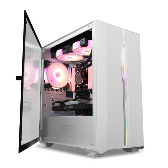 DARKFLASH DLM23 MICRO ATX CASE W/ MAGNETIC HINGED DOOR TEMPERED WINDOW (WHT)