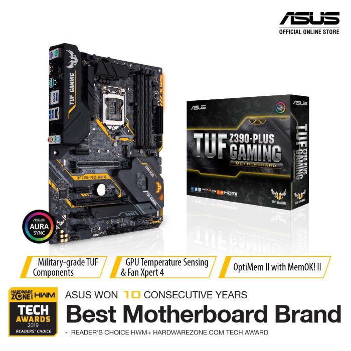 ASUS TUF Z390 PLUS GAMING 4DDR4 MOTHERBOARD (HDMI, DP) W/ WIFI