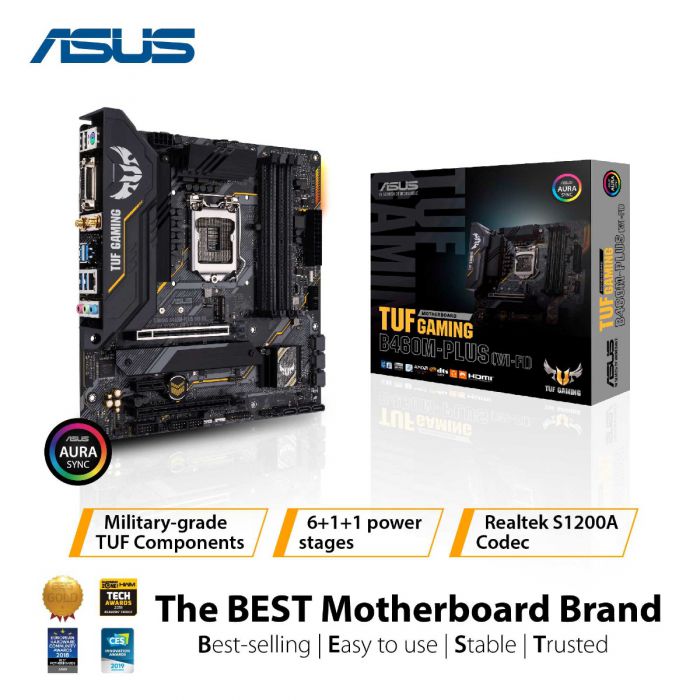 ASUS TUF GAMING B460M-PLUS (WIFI) 4DDR4 2XM.2 MOTHERBOARD (DVI, HDMI, DP)