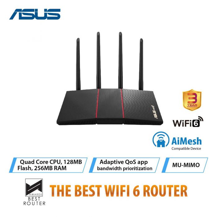 ASUS RT-AX55 WL AX1800 DUAL BAND WIFI 6 ROUTER