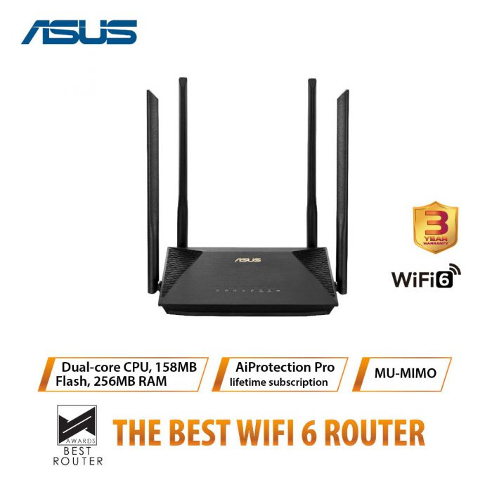 ASUS RT-AX53U AX1800 DUAL BAND WIFI 6 ROUTER
