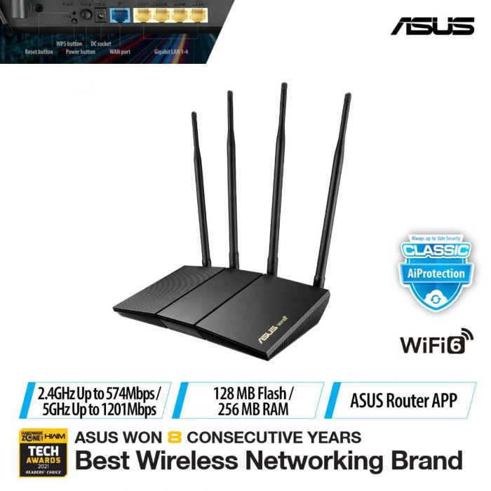 ASUS RT-AX1800HP AX1800 DUAL BAND WIFI 6 ROUTER