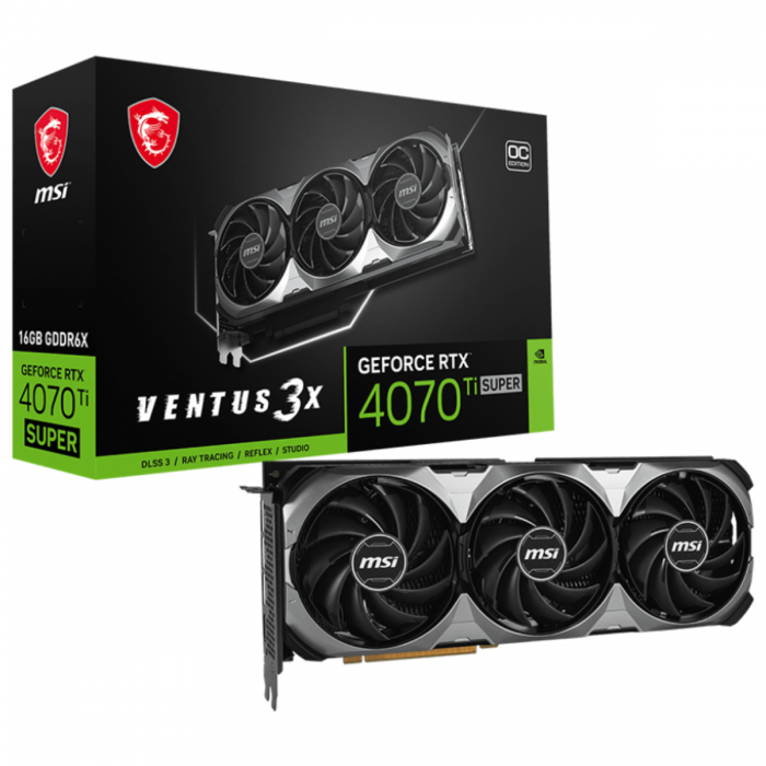 MSI RTX 4070TI SUPER 16G 256BIT GDDR6X VENTUS 3X OC (HDMI, 3XDP)