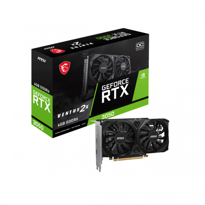 MSI RTX 3050 6G 96BIT GDDR6 VENTUS 2X OC (2XHDMI, DP)