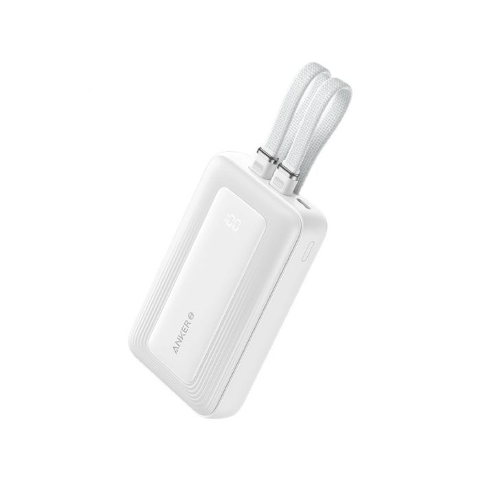ANKER ZOLO 10000MAH W/ BUILT-IN 30W USB-C AND LIGHTNING CHARGING CABLE (1XUSB-A, 1XUSB-C) POWERBANK
