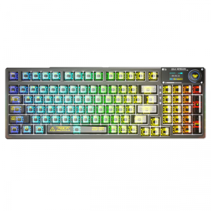 AULA WIND F98 PRO RGB GASKET TRI-MODE MECHANICAL KEYBOARD (LINEAR SWITCH/SWAPPBL) 