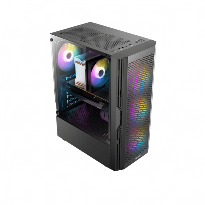 ANTEC AX20 ELITE MID TOWER CASE W/ TEMPERED GLASS SIDE PANEL, 4 RGB FANS