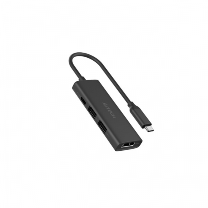 A4TECH DST-40C 4-IN-1 USB-C DOCKING STATION  (HDMI, USB-C 100W, USB 2.0, USB 3.0) (15CM) ASH GRAY
